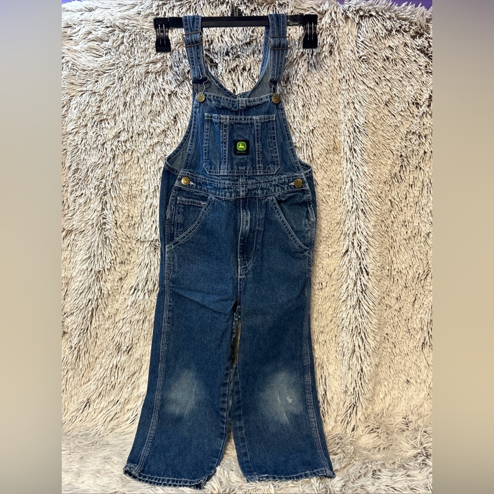 John Deere Overalls‎ Toddler Sz 5 Blue Denim Jean Bib Suspender Farm Boys Girls